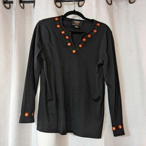Vintage Design Originals Pumpkin Embroidered Top
